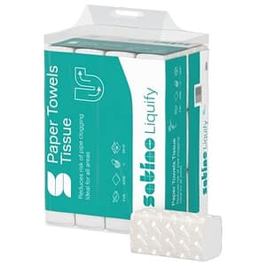 Satino Liquify PT3 vouwhanddoek z-vouw flushable 24x21cm 2-lgs cellulose fsc (12x336) 4032 stuks (Per Baal)
